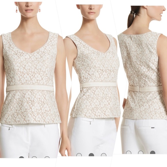 White House Black Market Tops - WHBM Sleeveless Lace Bodice Top